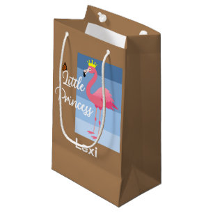 Sacola Para Presentes Pequena Pequena Princesa Rosa Flamingo Design - Gift Bag -