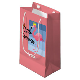 Sacola Para Presentes Pequena Pequena Princesa Rosa Flamingo Design - Gift Bag -