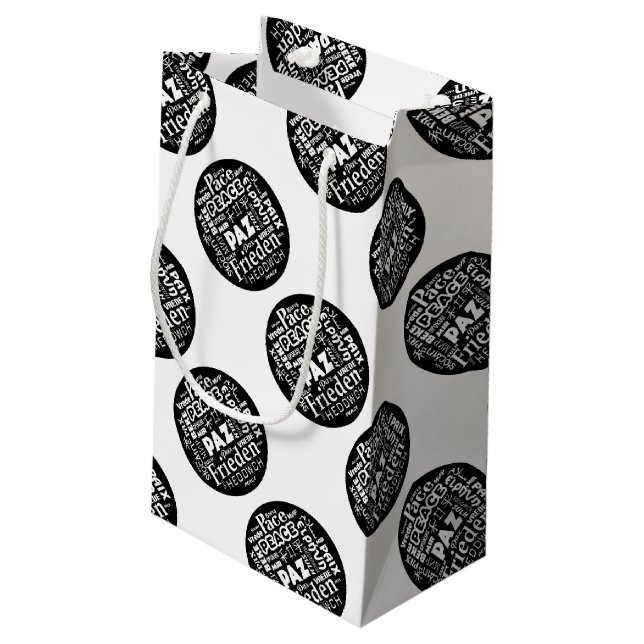 Sacola Para Presentes Pequena Pequeno design de paz de bolsa-presente em vários  (Verso inclinado)