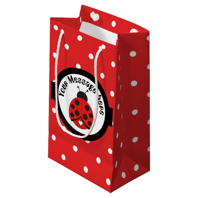 Sacola Para Presentes Pequena Pequeno Ladybug adiciona o pacote de festas de men (Frente inclinada)