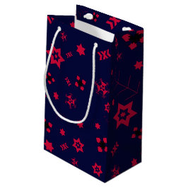 Sacola Para Presentes Pequena Pequeno papel azul escuro e vermelho para presente