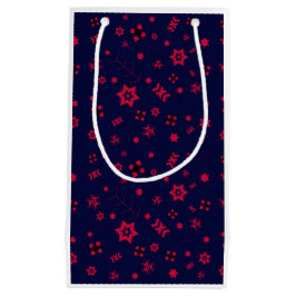 Sacola Para Presentes Pequena Pequeno papel azul escuro e vermelho para presente