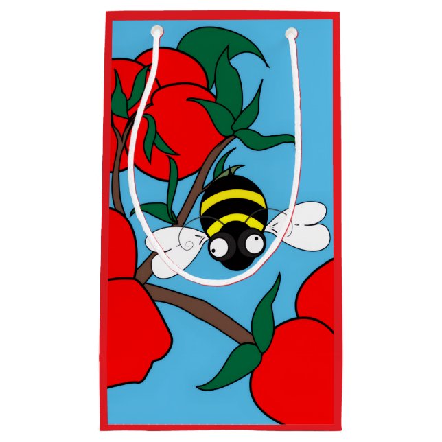 Sacola Para Presentes Pequena Pequeno Saco Presente de Maçã (Frente)