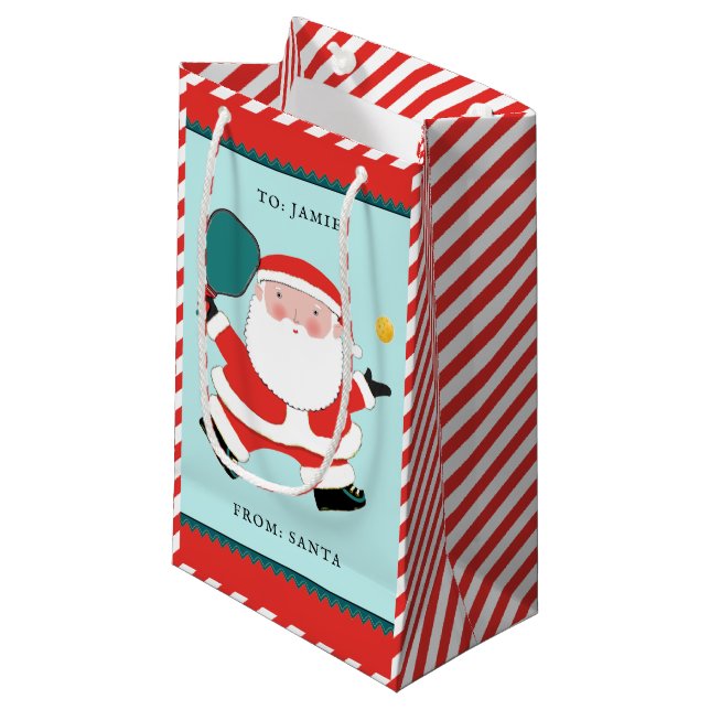 Sacola Para Presentes Pequena Pequeno Saco Presente de Natal da Pickleball (Frente inclinada)