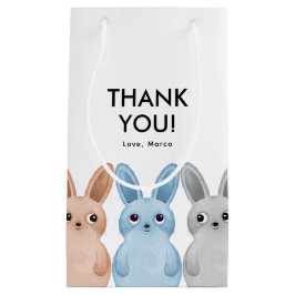 Sacola Para Presentes Pequena Pequenos coelhos obrigado você
