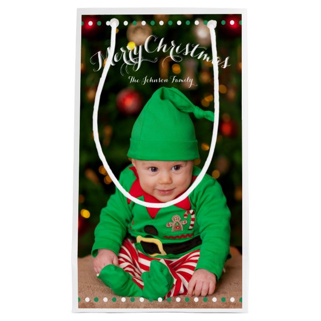 Sacola Para Presentes Pequena Pequenos sacos de presentes de Natal personalizado (Frente)