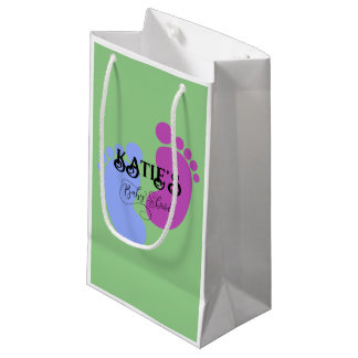 Sacola Para Presentes Pequena Personalize-o Ícone Plano Unisex Baby Feet