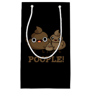 Sacola Para Presentes Pequena Pessoas Engraçadas Poop Dark BG