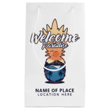 Pineapple Bem-vindo ao texto personalizado e bolsa