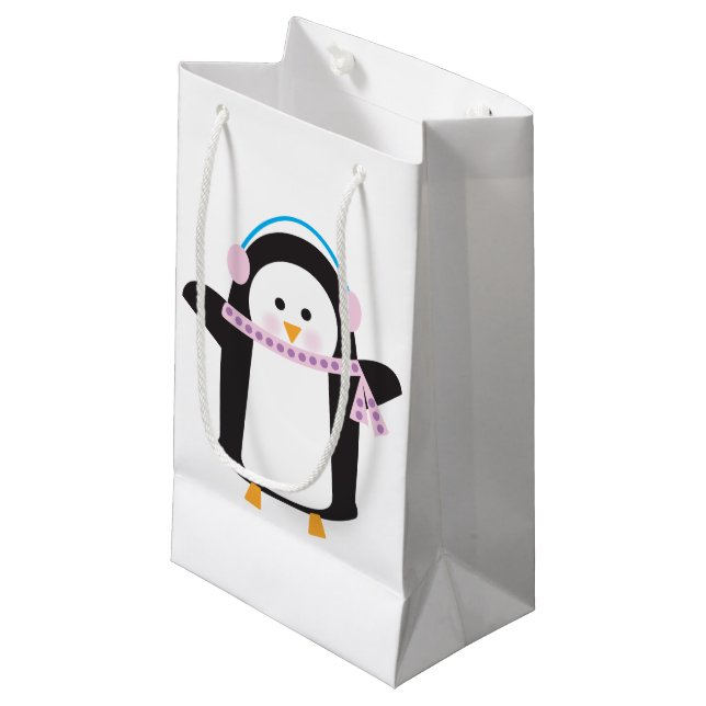 Sacola Para Presentes Pequena Pinguim (Frente inclinada)