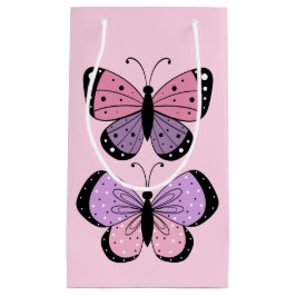 Sacola Para Presentes Pequena Pink and Purple Butterfly 