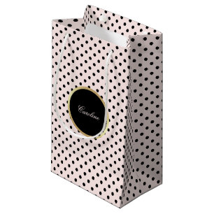 Sacola Para Presentes Pequena Pink Blush de Nome Personalizado Padrão de Bolin