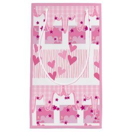 Sacola Para Presentes Pequena Pink Hearts