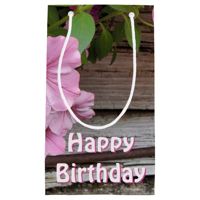 Sacola Para Presentes Pequena Pink Petunia Blossoms (Frente)