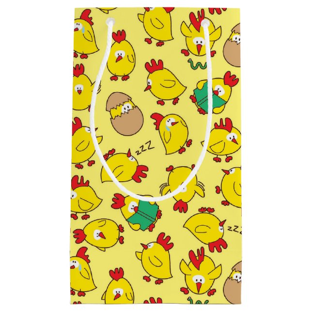 Sacola Para Presentes Pequena Pintinhos para bebês (Frente)