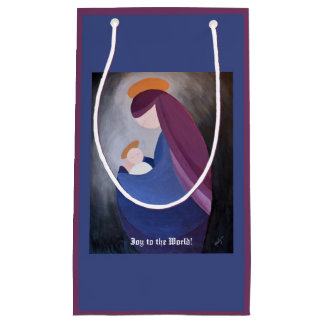 Sacola Para Presentes Pequena Pintura antiga de Madona e Menino