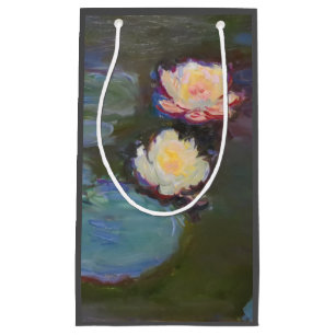 Sacola Para Presentes Pequena Pintura de Lírios de Água de Monet Lagoa Lírios de