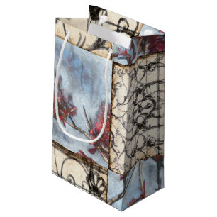 Sacola Para Presentes Pequena Pintura de rolagem Abstrato com painel