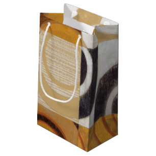 Sacola Para Presentes Pequena Pintura Moderna com Padrões Circulares