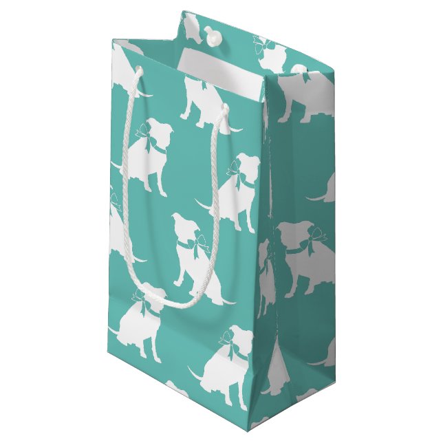 Sacola Para Presentes Pequena Pit Bull Dog Puppy Pitbull Pequeno Saco (Frente inclinada)