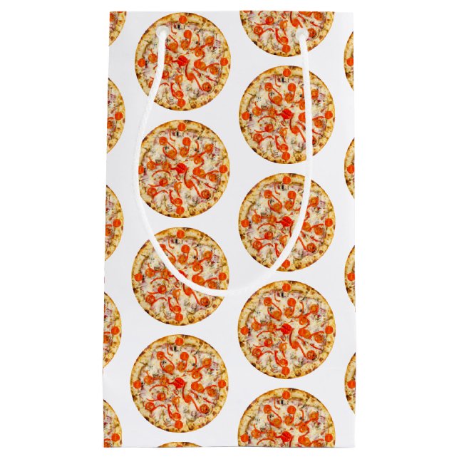 Sacola Para Presentes Pequena Pizza (Frente)