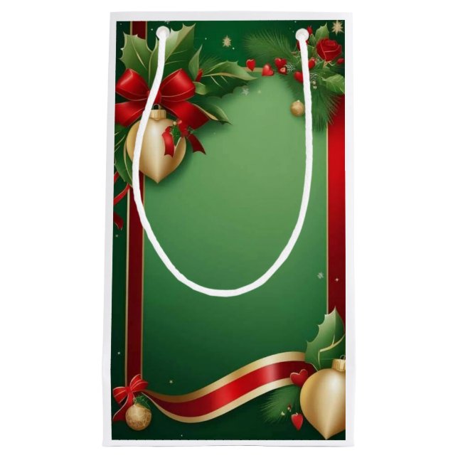 Sacola Para Presentes Pequena Pochette Cadeau "Houx" (Frente)