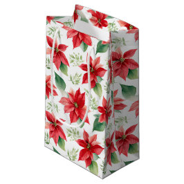Sacola Para Presentes Pequena Poinsettas