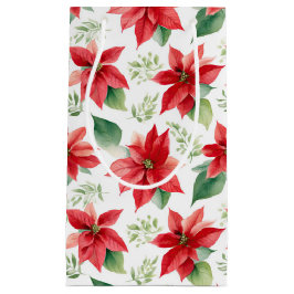 Sacola Para Presentes Pequena Poinsettas