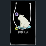 Sacola Para Presentes Pequena Polar Bear Funny Science Pun Dark BG<br><div class="desc">Polar Bear Funny Science Pun apresenta um urso polar fofo com polos elétricos. Um presente engraçado para a família e amigos que amam ursos polares e trocadilhos.</div>