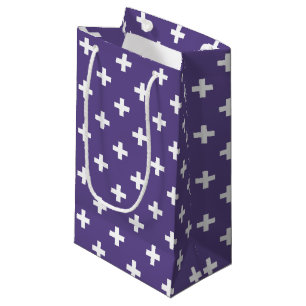 Sacola Para Presentes Pequena Polka branca cruza ultravioleta