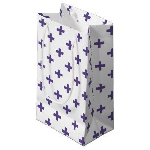 Sacola Para Presentes Pequena Polka ultravioleta cruza em branco