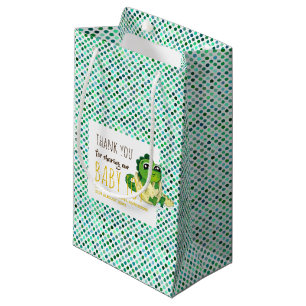 Sacola Para Presentes Pequena Polkadot do Chá do Dinossauro Bonito