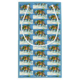 SACOLA PARA PRESENTES PEQUENA PÔNIAS DE NATAL CHINCOTEAGUE, SONHOS E BRINQUEDOS