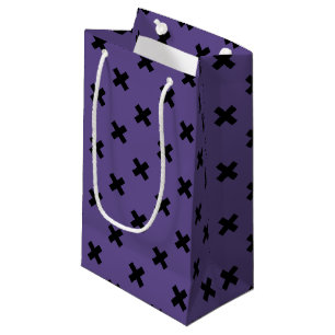 Sacola Para Presentes Pequena Pontos de cruz pretos no ultravioleta