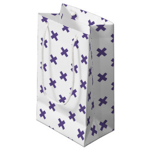 Sacola Para Presentes Pequena Pontos de cruz ultravioleta em branco