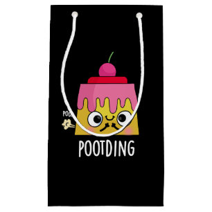 Sacola Para Presentes Pequena Poot ding Funny Pudim Fart Pun Dark BG