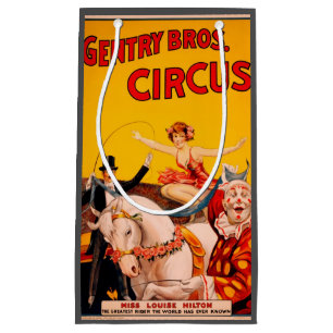Sacola Para Presentes Pequena Poster de Circo Vintage