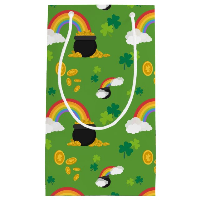 Sacola Para Presentes Pequena Pote De Dourado (Frente)