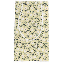 Sacola Para Presentes Pequena Prado Sussurrante - Padrão Floral Amarelo Manteiga