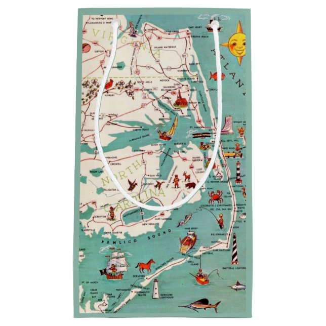 Sacola Para Presentes Pequena Praias dos bancos externos (Frente)