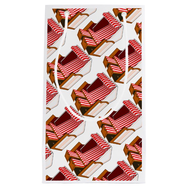 Sacola Para Presentes Pequena Prefeituras de Praia Vermelha e Branca - Presente  (Frente)