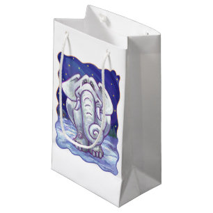 Sacola Para Presentes Pequena Presente de Elefante Branco Bonito