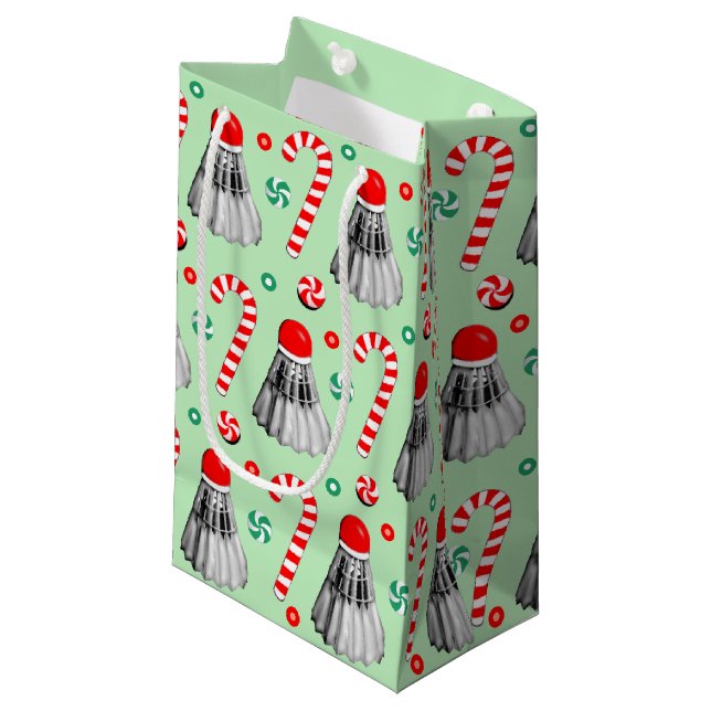 Sacola Para Presentes Pequena Presente de Natal em Badminton (Frente inclinada)