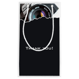 Sacola Para Presentes Pequena Preto e Branco do Fotógrafo Obrigado