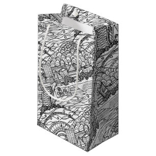 Sacola Para Presentes Pequena Preto e branco irrisório de Chattanooga