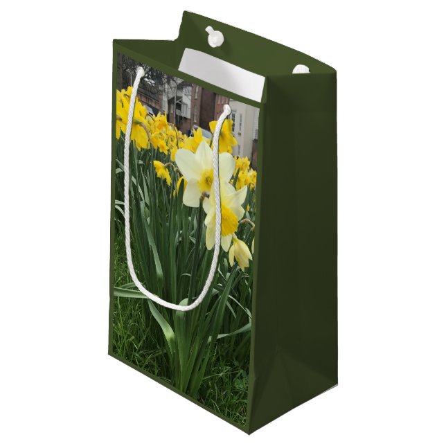 Sacola Para Presentes Pequena primavera Daffodil (Frente inclinada)