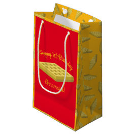 Sacola Para Presentes Pequena Primeiro aniversario Waffle Cute Breakfast Brunch