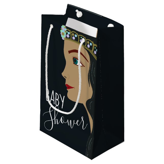 Sacola Para Presentes Pequena Princesa Chá de fraldas Azul (Frente inclinada)