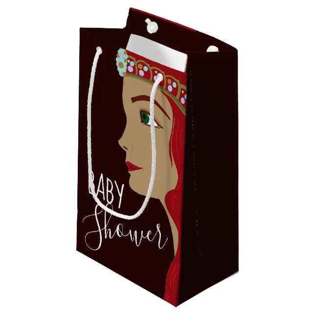 Sacola Para Presentes Pequena Princesa Chá de fraldas Vermelho (Frente inclinada)