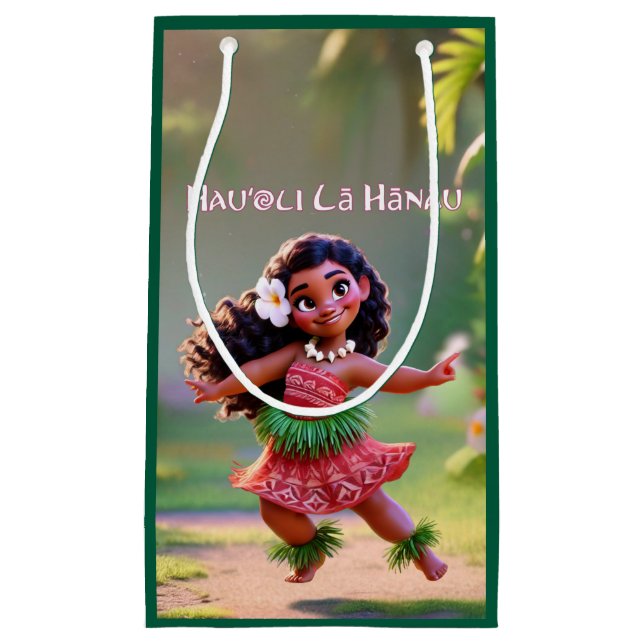 Sacola Para Presentes Pequena Princesa Hula Hauʻoli (Frente)